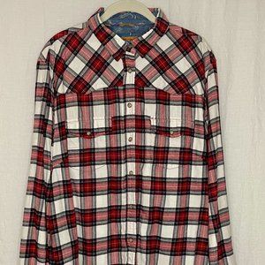 JACHS Girlfriend Women's "BEA" Flannel Plaid Snap Front Long Sleeve Shirt, XXL